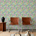 Flower Blush Mint Mural Wallpaper - room preview 02
