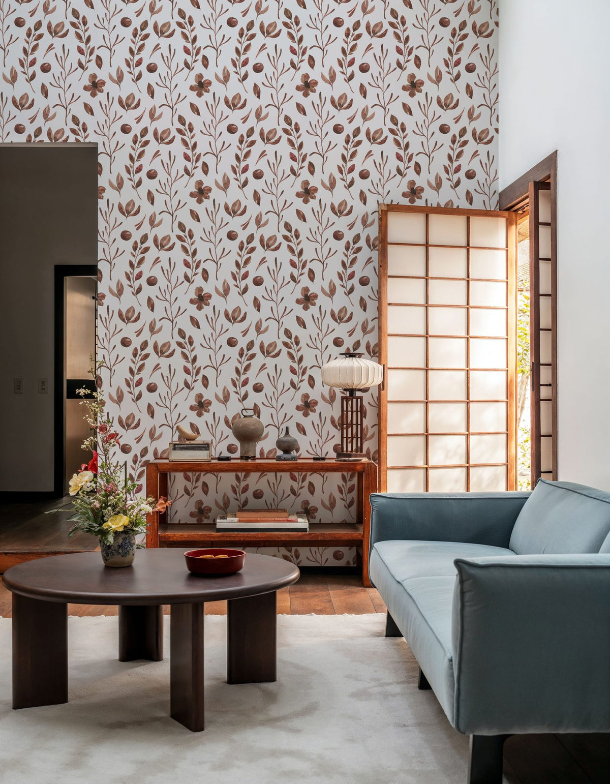 Rustic Foliage Branches Mural Wallpaper - room preview 02