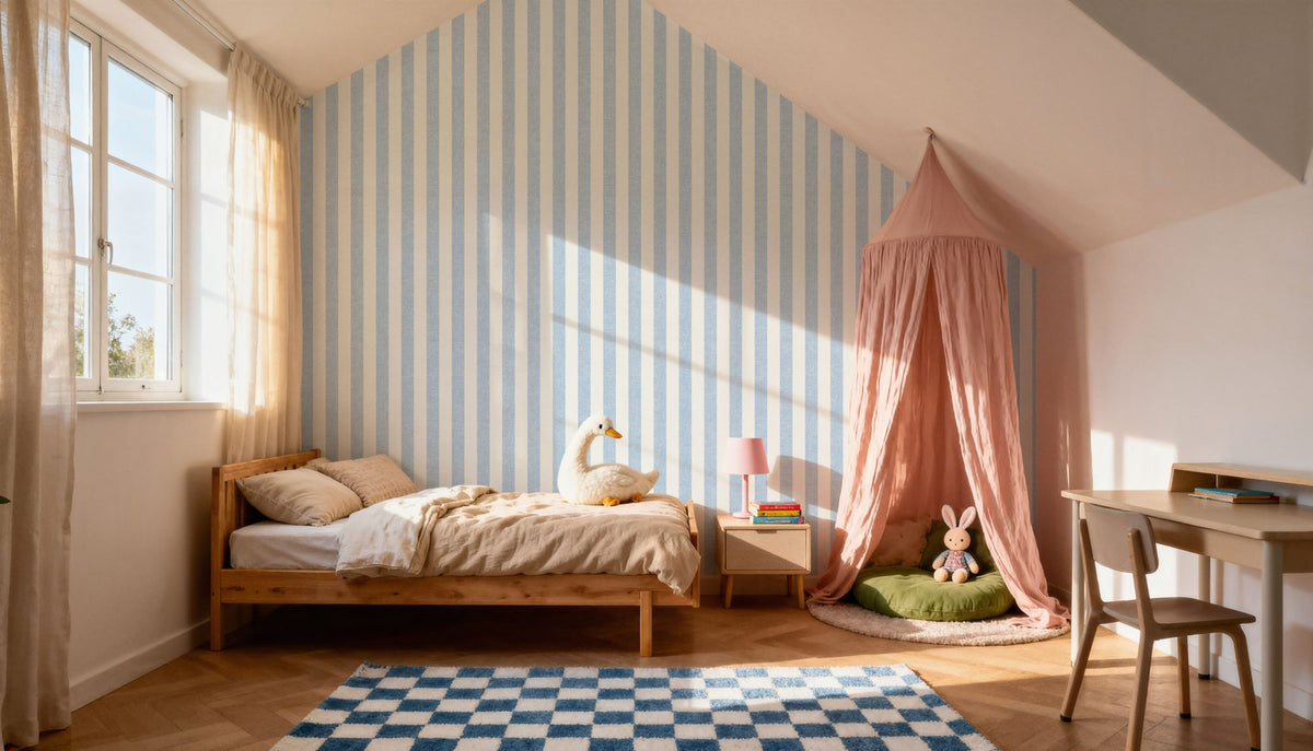 Erie, Sky Blue Mural Wallpaper - room preview 02