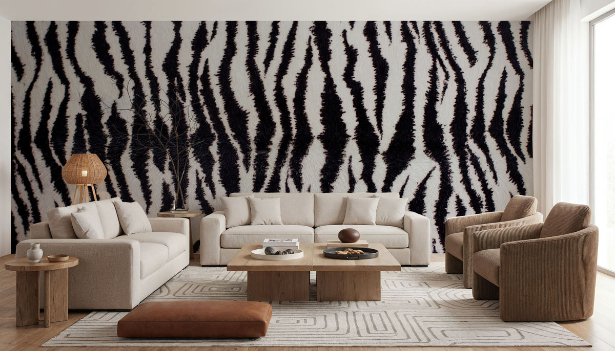 Zebra Stripes Mural Wallpaper - room preview 02