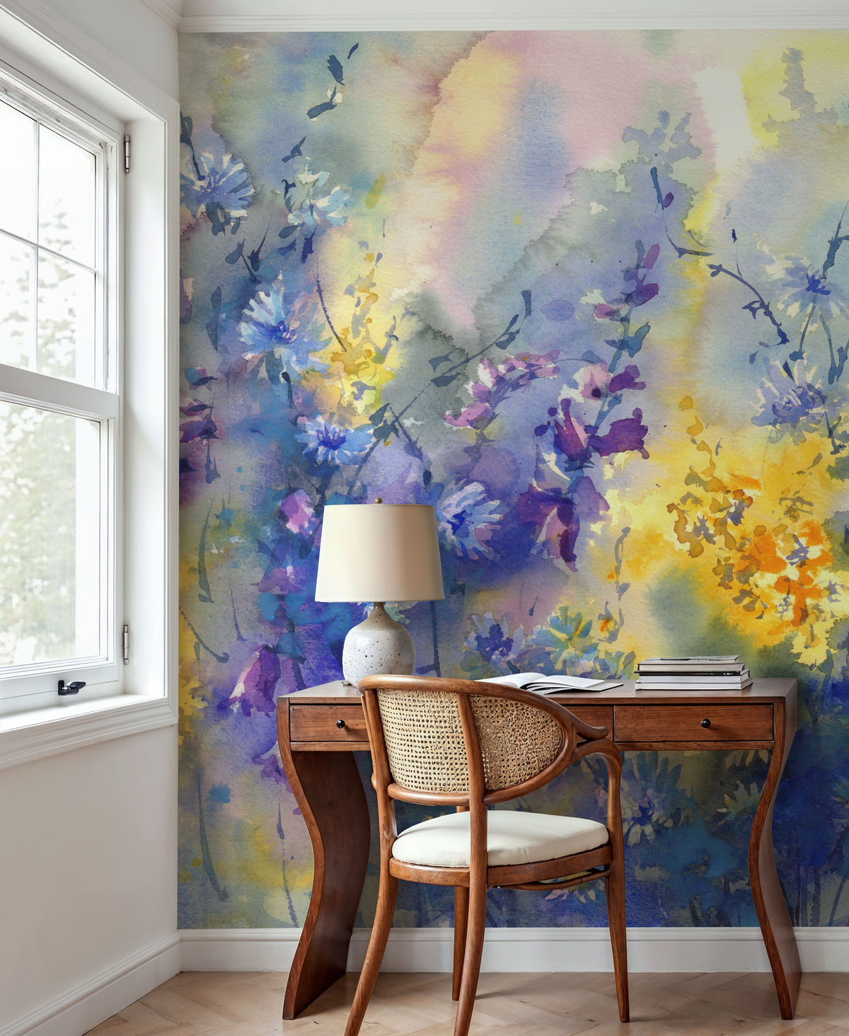 Ethereal Wildflower Mural Wallpaper - room preview 02