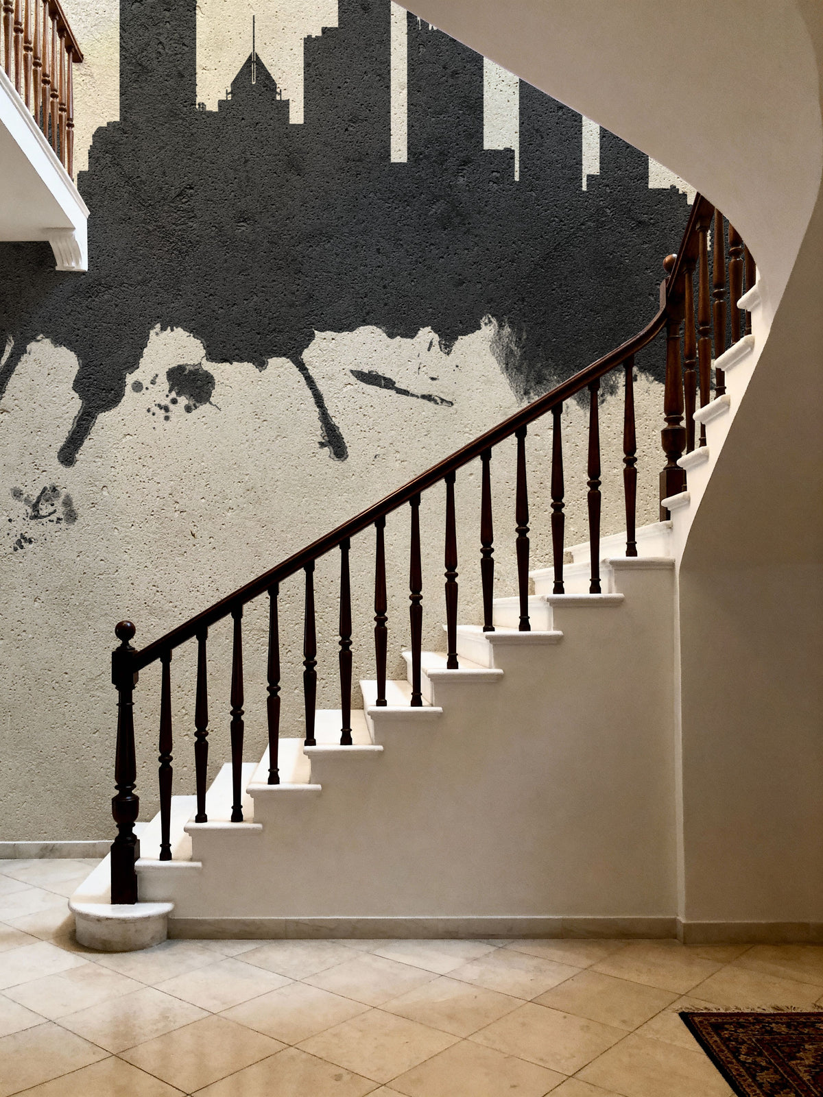 Pittsburg Pennsylvania Skyline Concrete Mural Wallpaper - room preview 02