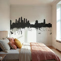 Tampa Florida Skyline Black & White Mural Wallpaper - room preview 02