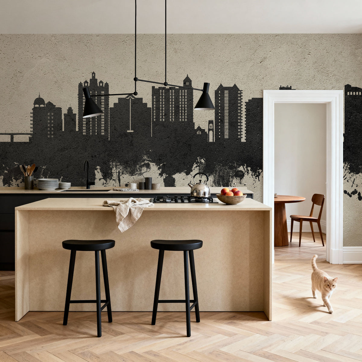 Sarasota Florida Skyline Concrete Mural Wallpaper - room preview 02