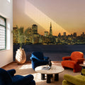 Sunset Metropolis Mural Wallpaper - Red Tone - room preview 02