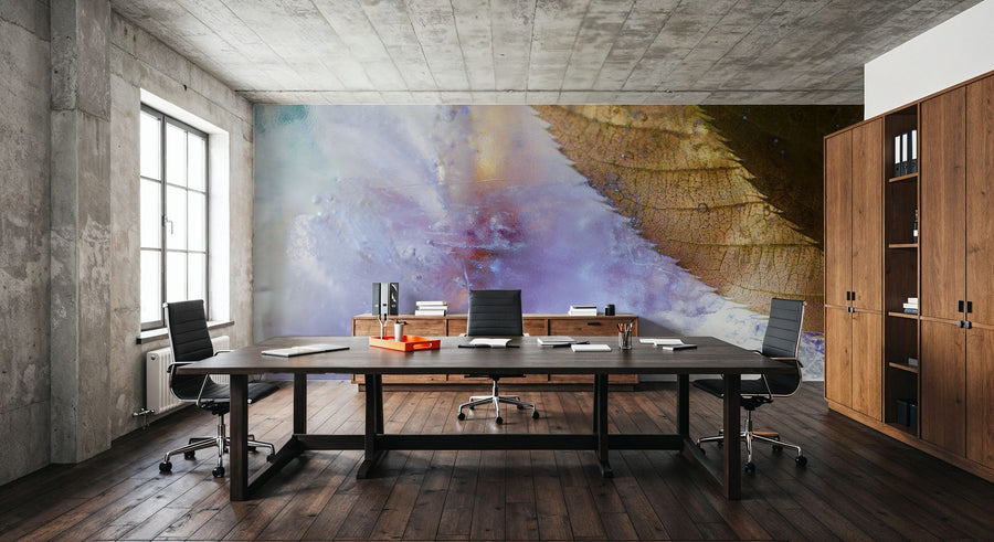 Botanical Wallpaper Mural – Leaf & Plant Wall Mural – Glacial Leaf