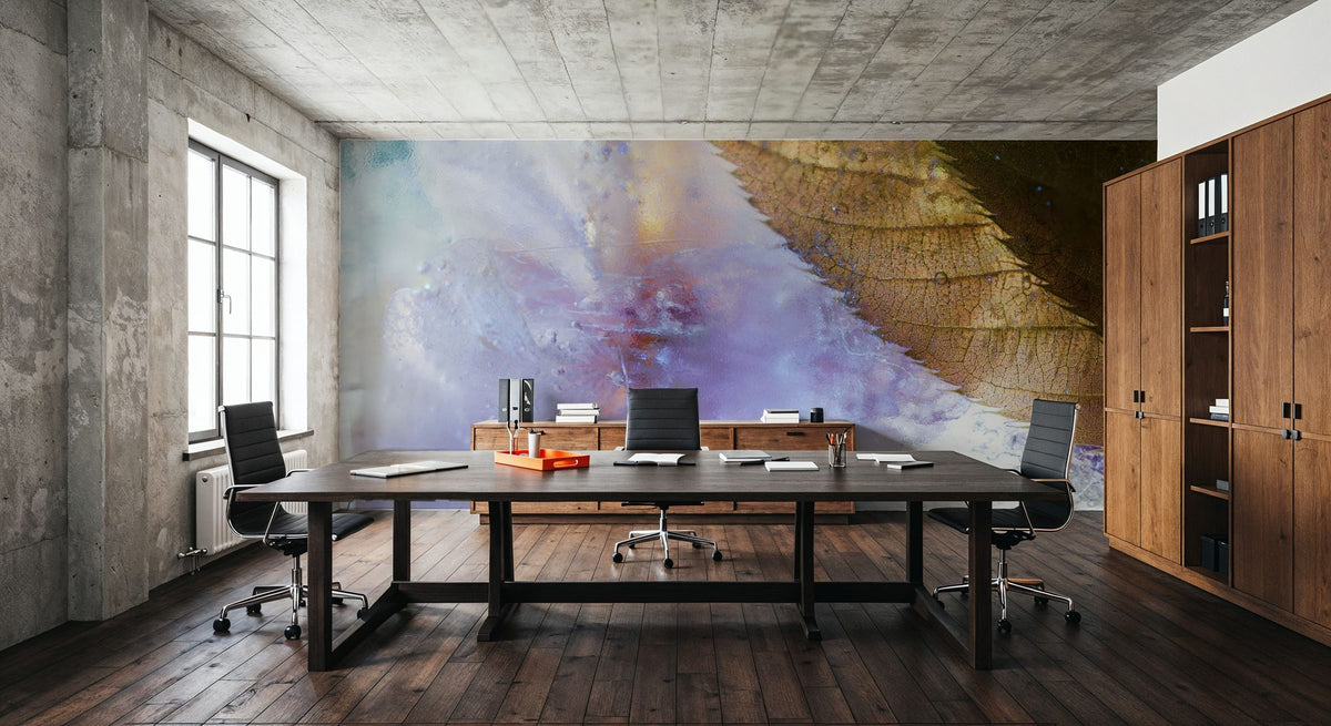 Glacial Leaf Mural Wallpaper - room preview 02