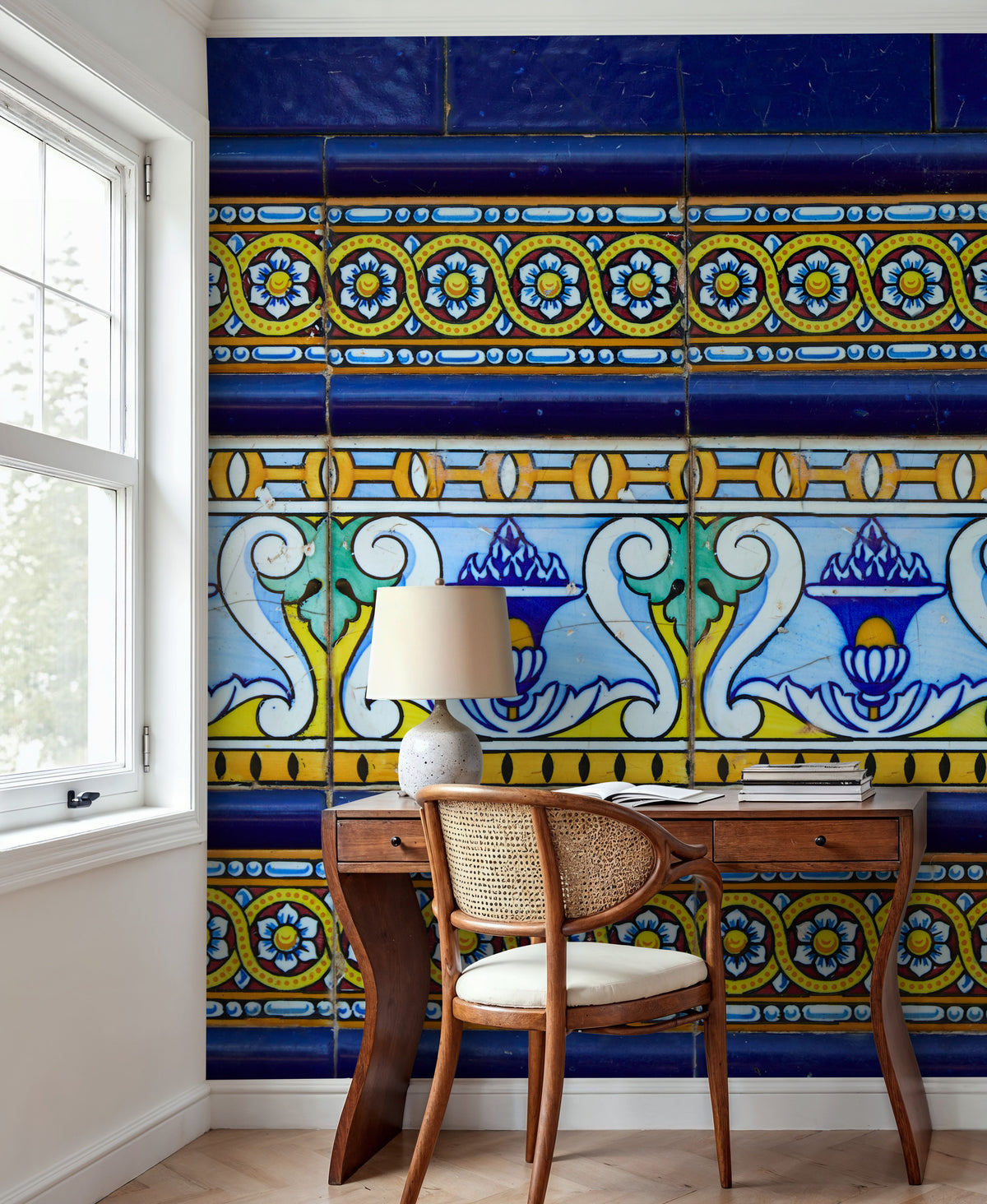 Azulejo Bloom Mural Wallpaper - room preview 02