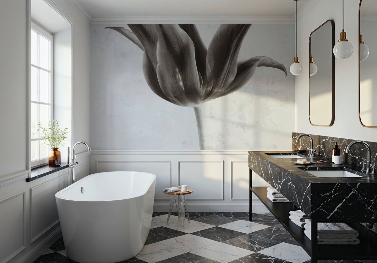 Sepia Tulip II Mural Wallpaper - room preview 02