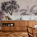 Tropical Forest Strolls Light Purple Mural Wallpaper - room preview 02