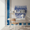 Chinoiserie Vase IV Stripes Mural Wallpaper - room preview 02