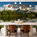 Cascade Mountain Reflection Mural Wallpaper - room preview 02
