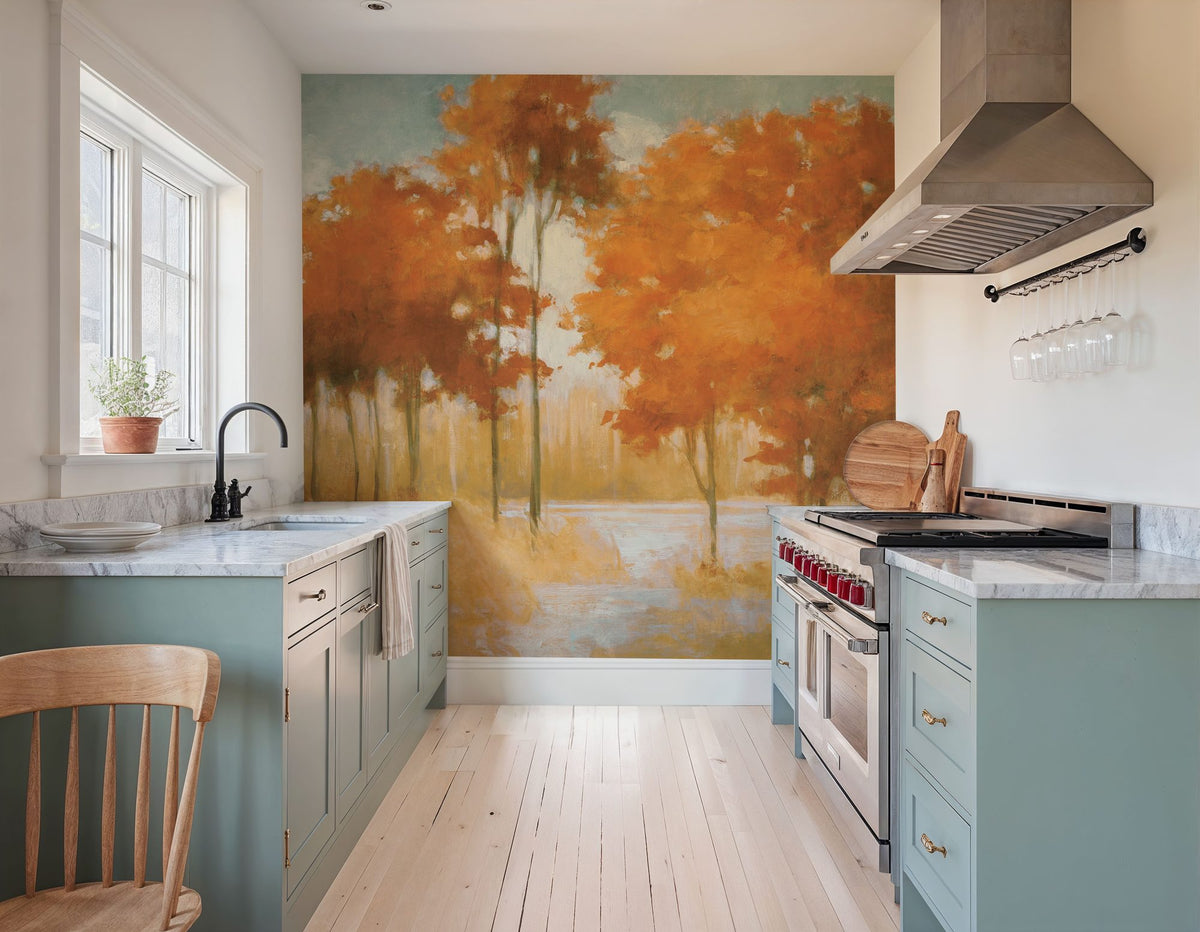 Autumn Lake Light Mural Wallpaper - room preview 02