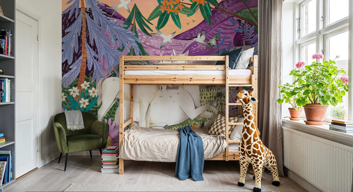 Horses in the Mountains Mural Wallpaper - room preview 02