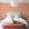 Dance of Flowers, Peach Fuzz Mural Wallpaper - room preview 02