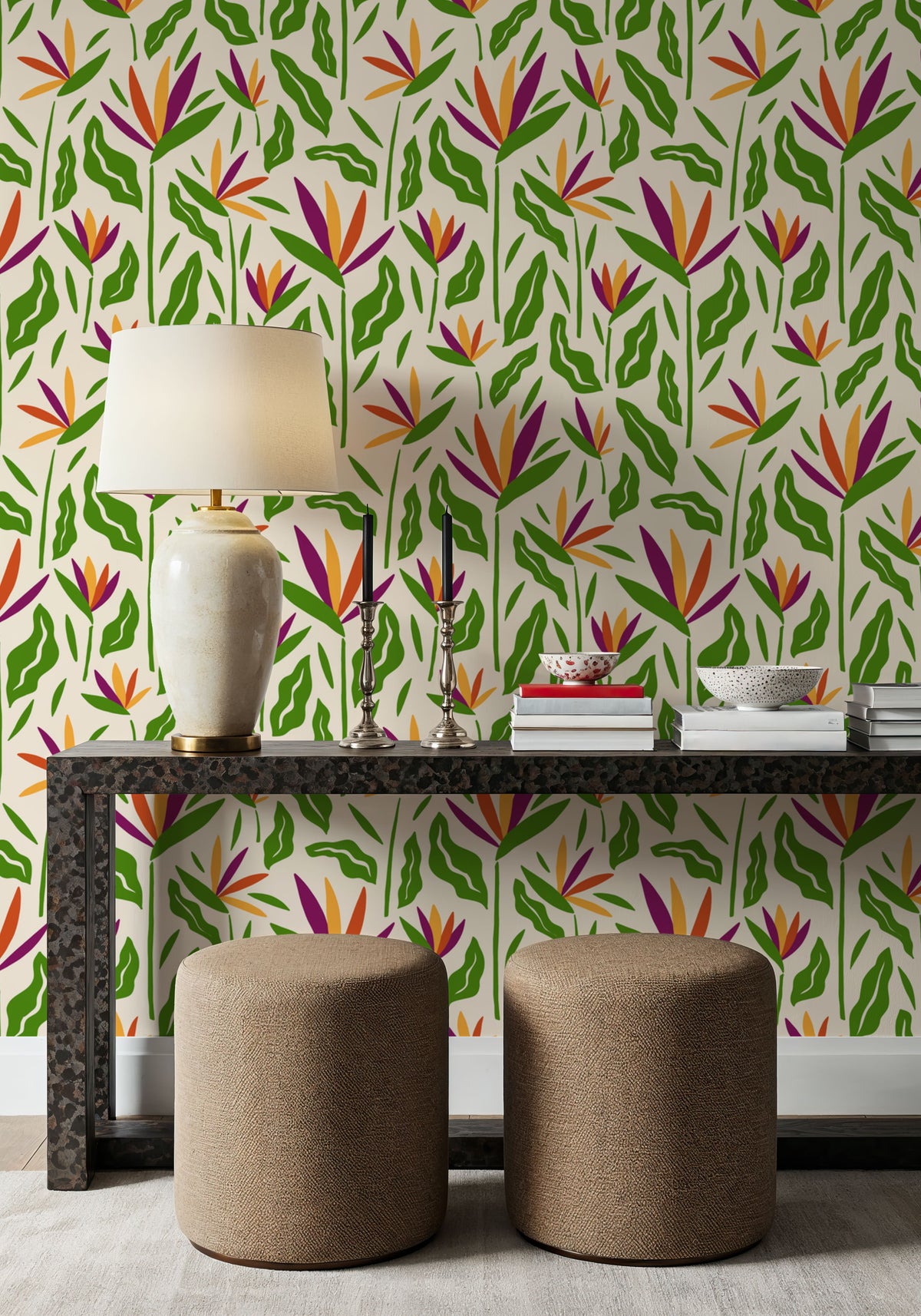 Horned Tulips Mural Wallpaper - room preview 02