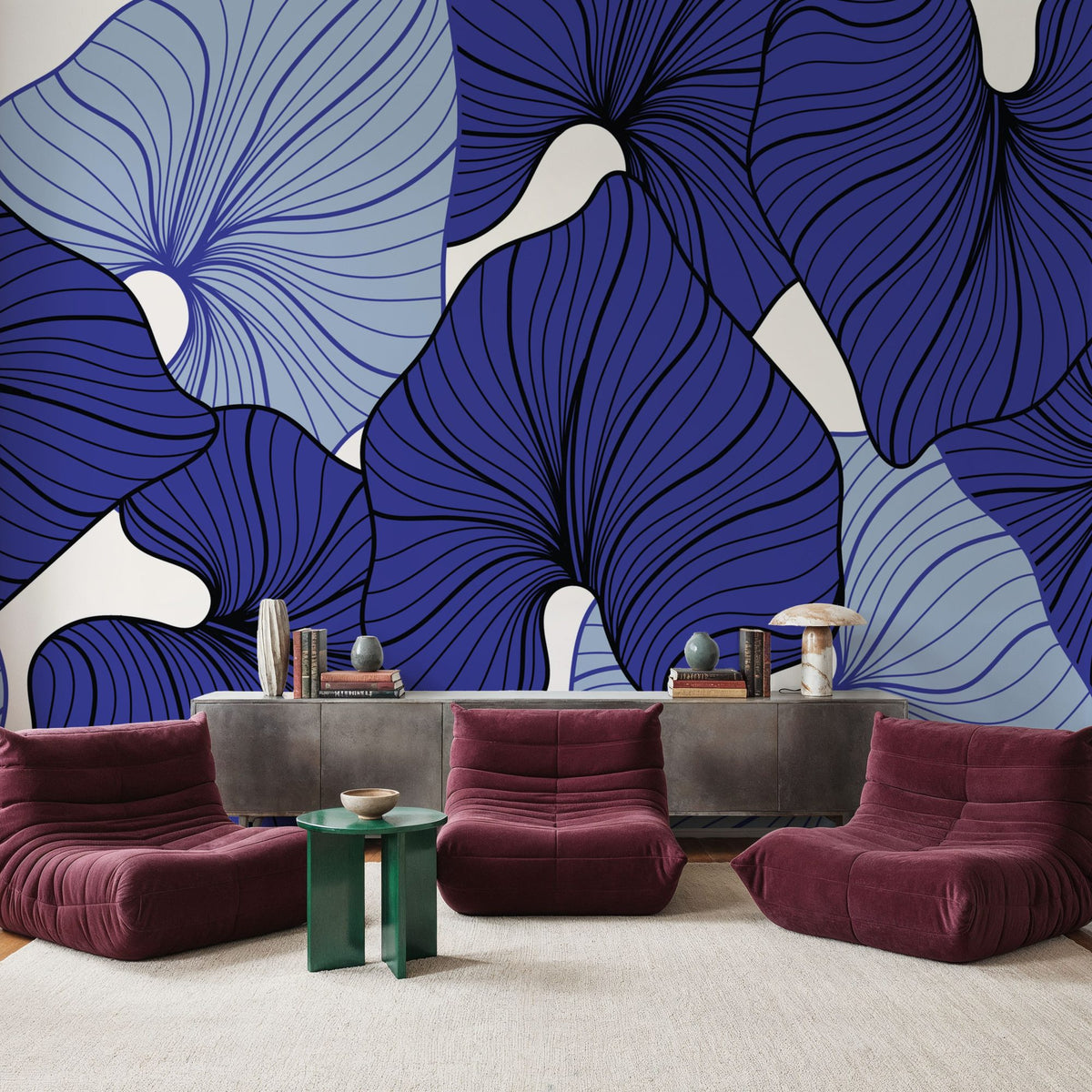70s Palm Mural Wallpaper - room preview 02