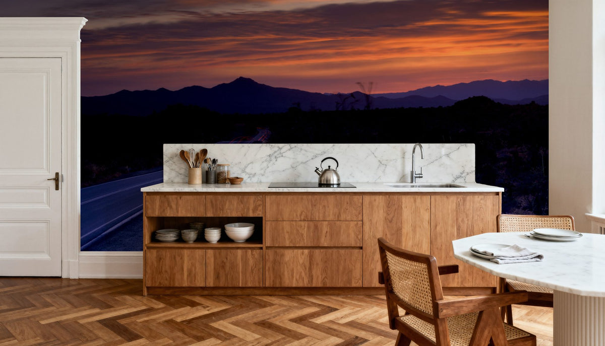 Desert Twilight Highway Mural Wallpaper - room preview 02
