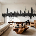 Mannheim Germany Skyline Black & White Mural Wallpaper - room preview 02