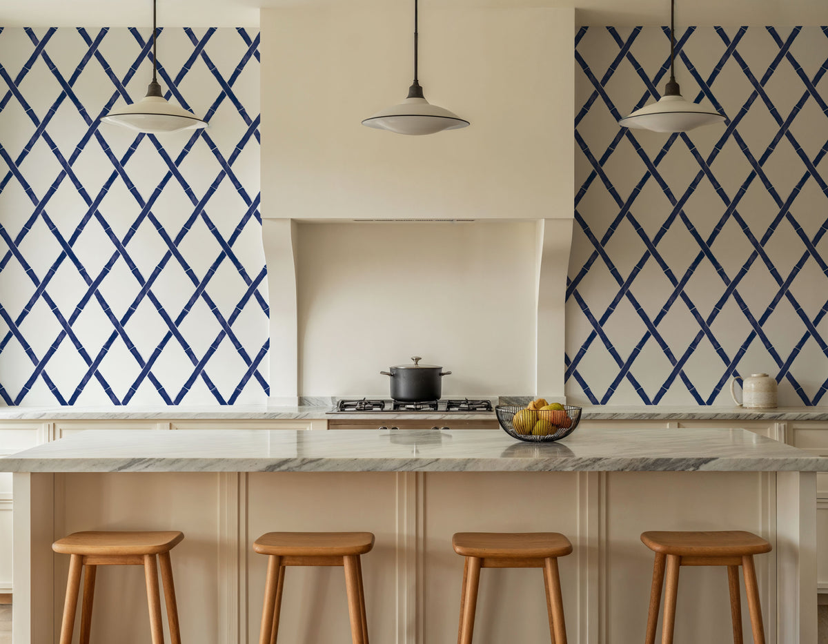 Sino Shapes White Mural Wallpaper - room preview 02