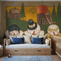 Seasonal Snowman XI Mural Wallpaper - room preview 02