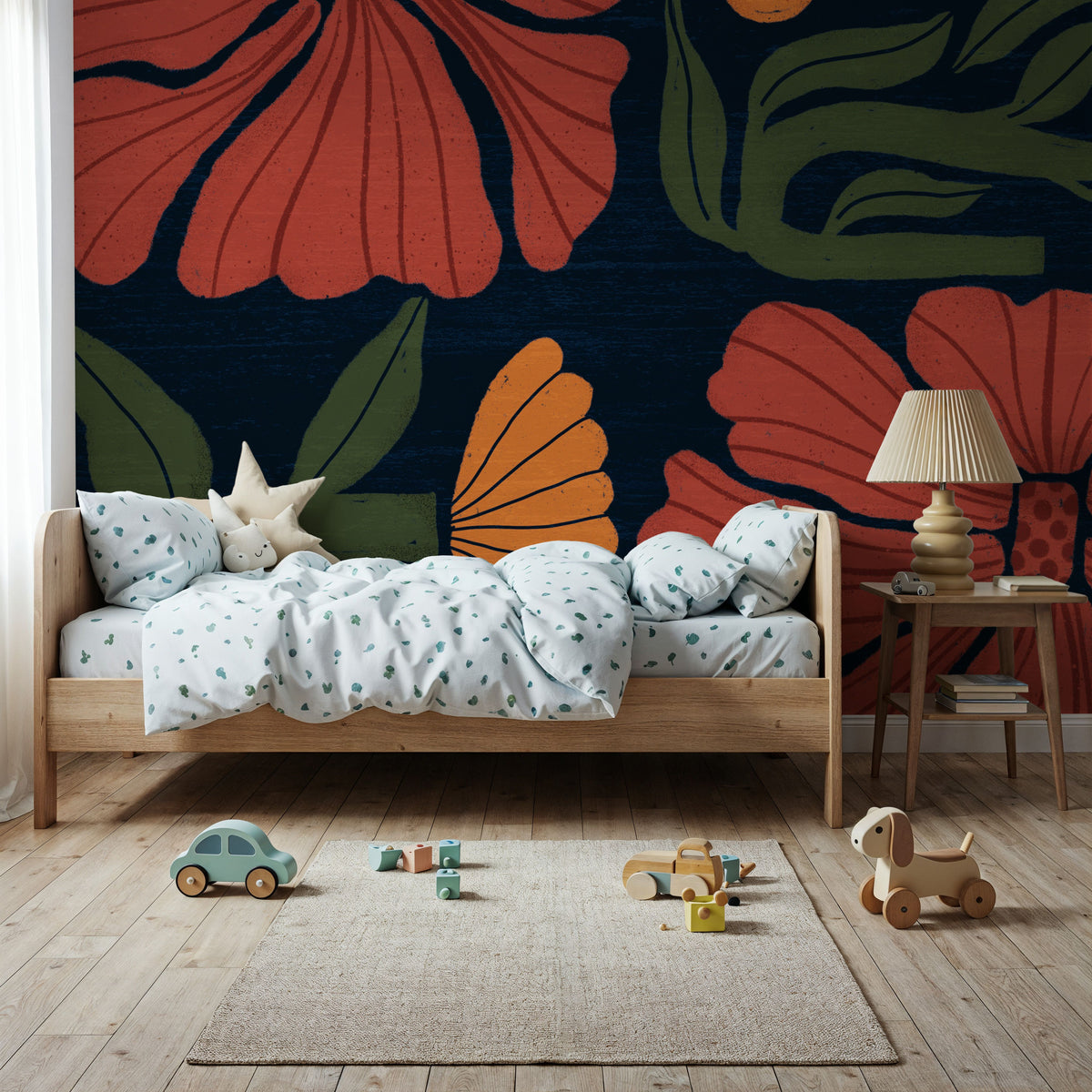 Modern Blooms I Mural Wallpaper - room preview 02