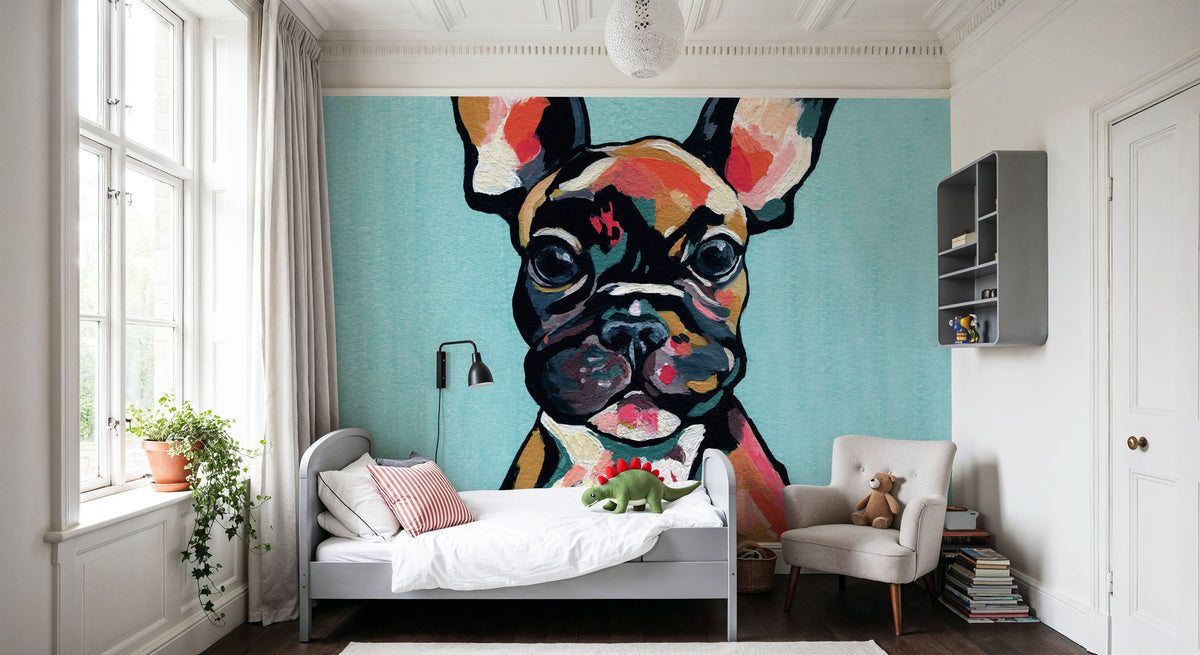 Stanley the French Bulldog Mural Wallpaper - room preview 02