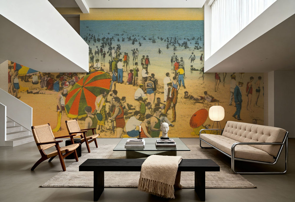Winter Beach Postcard Mural Wallpaper - room preview 02