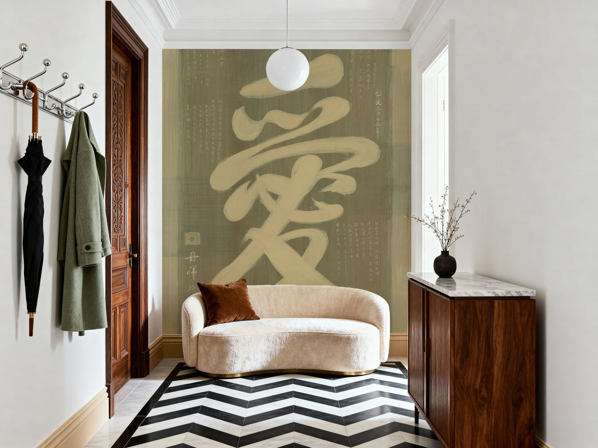Love Mural Wallpaper - Warm Tone - room preview 02