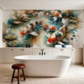 Koi Fishes in Watercolor Mural Wallpaper - room preview 02