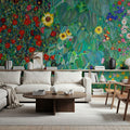 Farm Garden with Sunflowers Mural Wallpaper - room preview 02