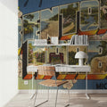 Greetings From Benton Harbor Flowers Mural Wallpaper - room preview 02