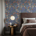 Floral Sparklers, Periwinkle Mural Wallpaper - room preview 02