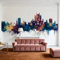 Lincoln England Skyline Blue & Bronze Mural Wallpaper - room preview 02