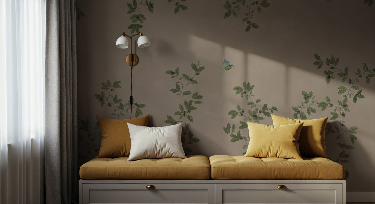 Oak Hollow, Beige Mural Wallpaper - room preview 02