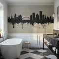 Rochester New York Skyline Concrete Mural Wallpaper - room preview 02