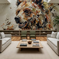 Grizzly Bear - Watercolor Predators Series Mural Wallpaper - room preview 02