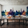 Kathmandu Nepal Skyline Blue & Bronze Mural Wallpaper - room preview 02