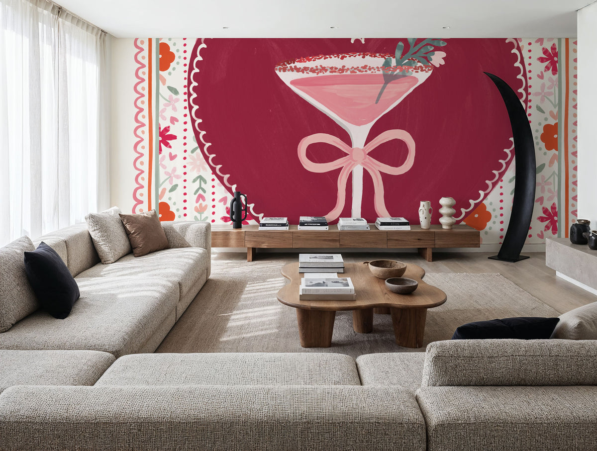 Blooming Hearts IV Cocktail Mural Wallpaper - room preview 02