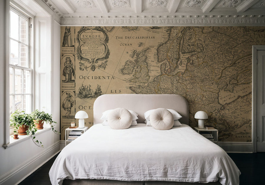 World Map Wallpaper Mural – Map Wall Mural – Map of Europe 1668