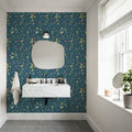 Time to Share Floral Blue Mural Wallpaper - room preview 02
