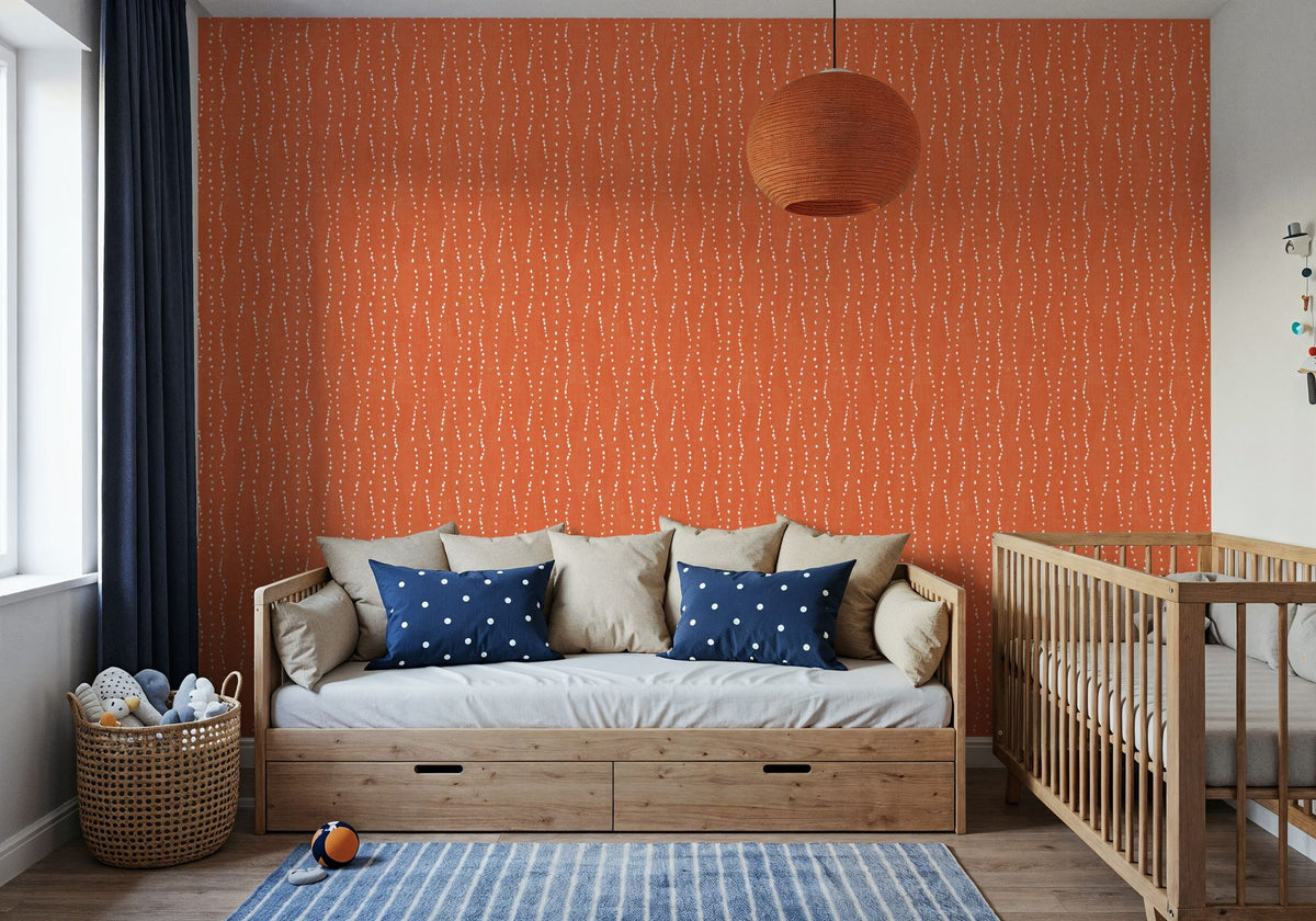 Coastal Dripping Orange Mural Wallpaper - room preview 02