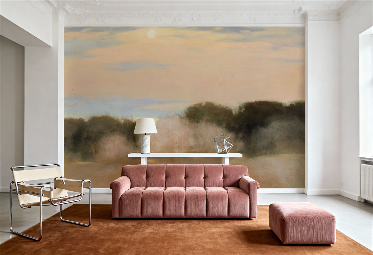 Sienna Fields I Moon Sq Mural Wallpaper - room preview 02