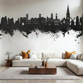 Isle of Wight England Skyline Black & White Mural Wallpaper - room preview 02