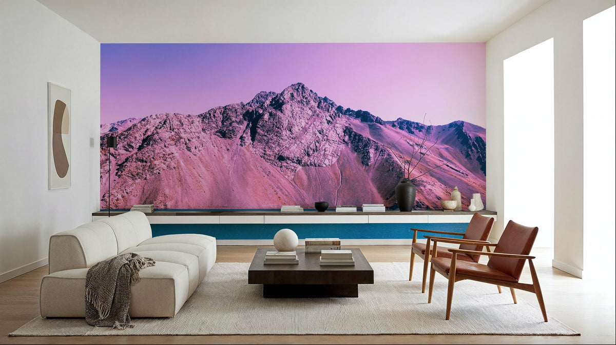 Pink Mountain Mural Wallpaper - room preview 02