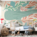 Whale Shark Alert Mural Wallpaper - room preview 02