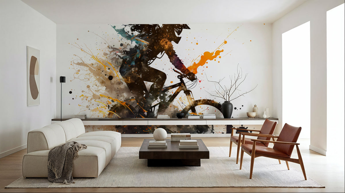 Mountainbike Action Mural Wallpaper - room preview 02