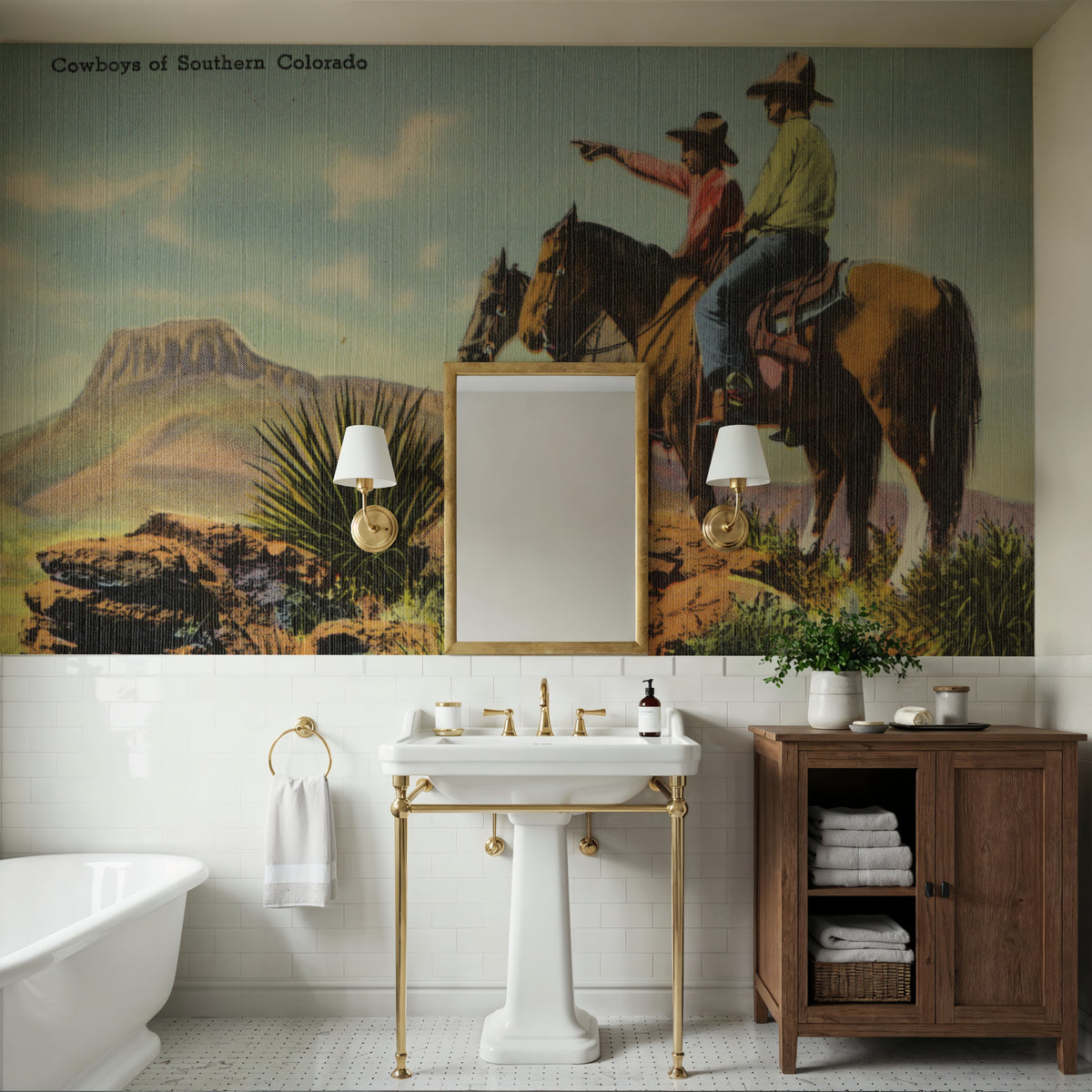 Greetings From Colorado Cowboys Mural Wallpaper - room preview 02