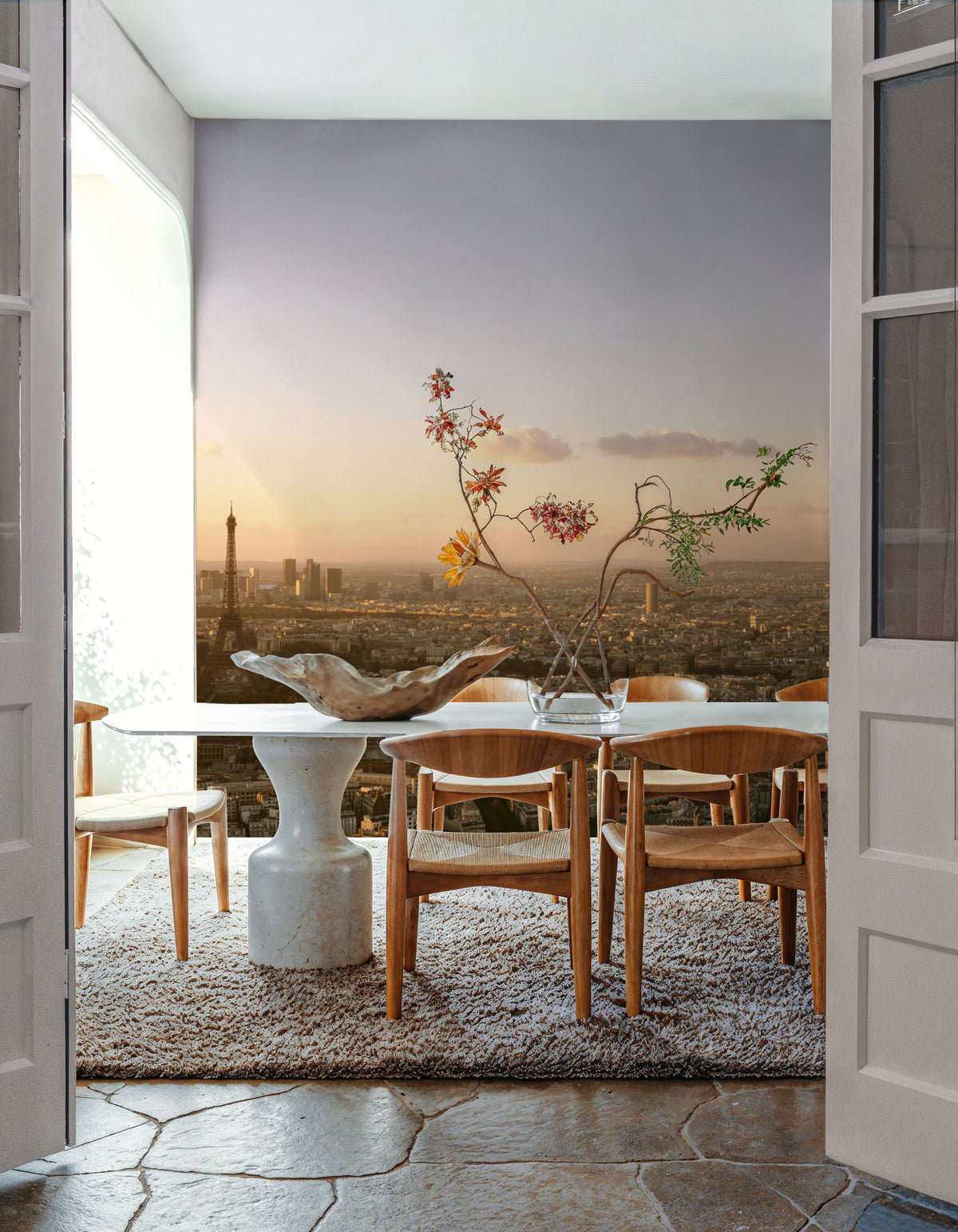 Golden Tower Cityscape Mural Wallpaper - room preview 02