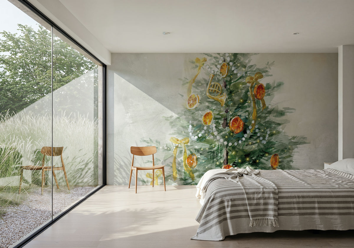 Vintage Holiday II Mural Wallpaper - room preview 02